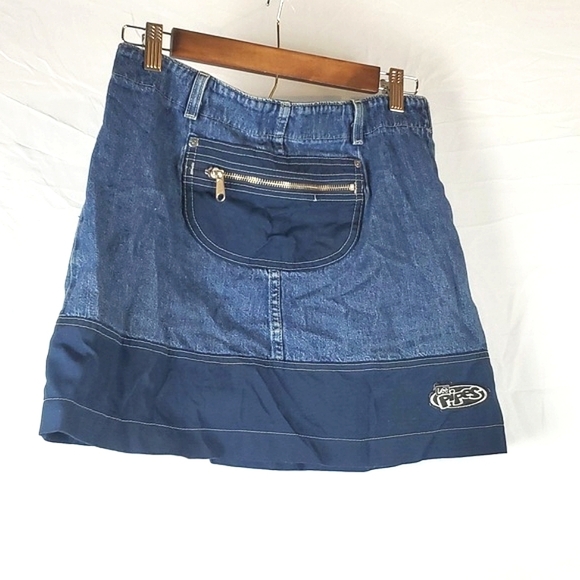 Vintage 90s Lee‎ Pipes Denim Mini Skirt - Picture 1 of 7